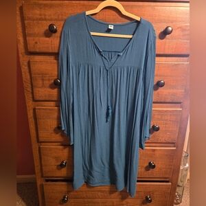 Old Navy Blue Turquoise Peasent Dress.  Size 2XL